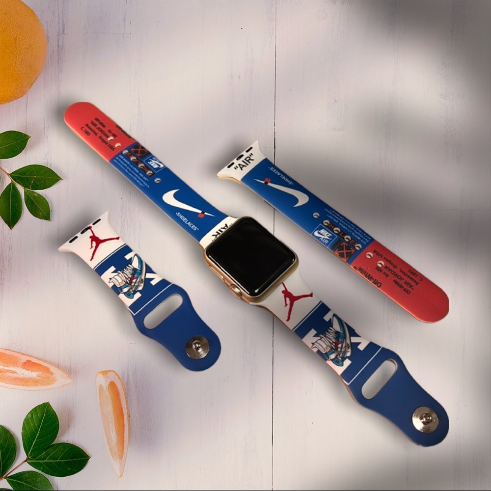 Watchband for Apple Watch Sneakerhead Shoe Retro Classic Hightop Design in Blue